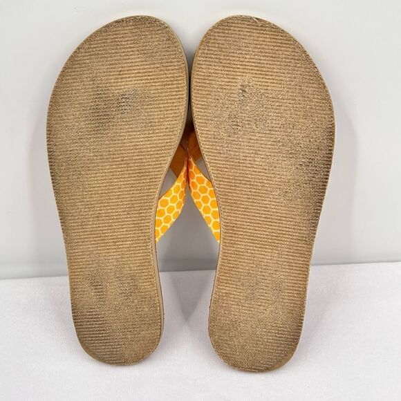 Nautica Gulf Breeze Yellow Honeycomb Fabric Straps Flip Flop Sandal Size 7 - Picture 7 of 9